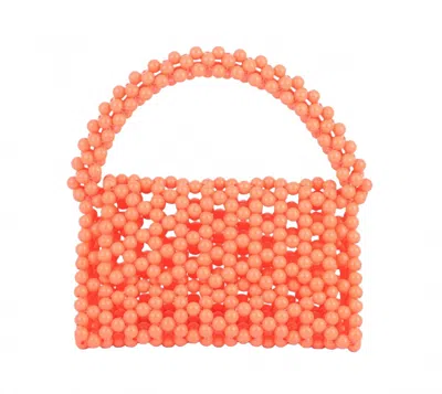 Most Wanted 70's Style Hand-beaded Satchel Bag In Citrus In Orange