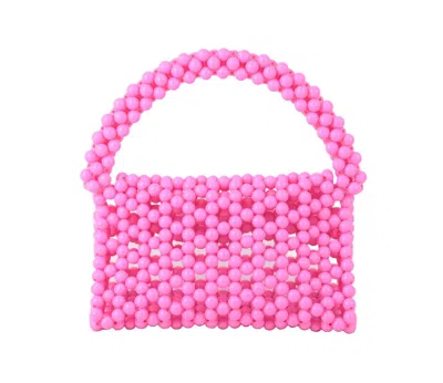 Most Wanted 70's Style Hand-beaded Satchel Bag In Pink