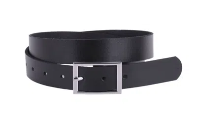 Most Wanted Women's Classic Rectangle Buckle Leather Belt In Black