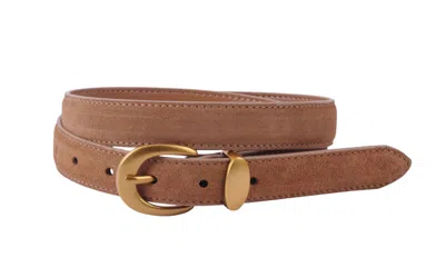 Most Wanted Women's Classic Suede Belt In Camel In Brown