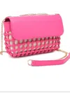 Most Wanted Women's Erin Braided Crossbody Bag In Magenta In Pink