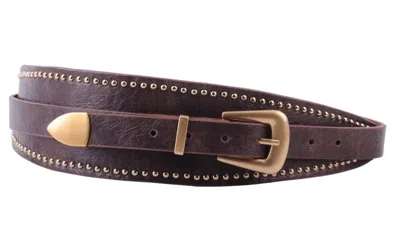 Most Wanted Women's Studded Garde Western Belt In Java In Brown