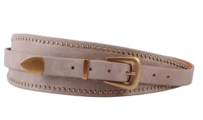 Most Wanted Women's Studded Garde Western Belt In Taupe In Beige