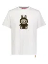 Mostly Heard Rarely Seen 8-bit 8-bit Appliqué Cotton T-shirt In White