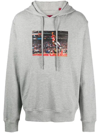 Mostly Heard Rarely Seen 8-bit Air Time Graphic-print Cotton Hoodie In Grey