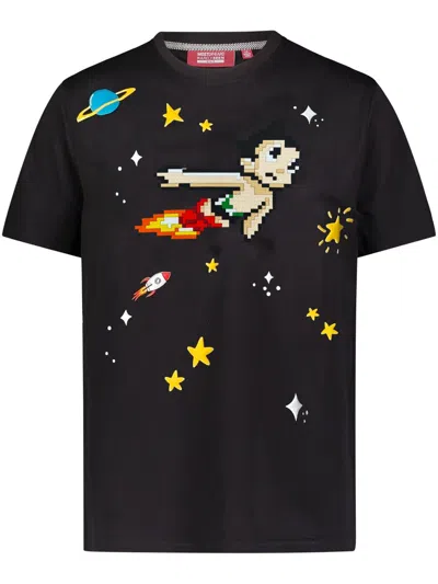 Mostly Heard Rarely Seen 8-bit Astro Boy 8-bit Appliqué Cotton T-shirt In 黑色