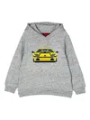 Mostly Heard Rarely Seen 8-bit Car-print Cotton Hoodie In Gray