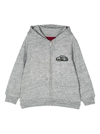 Mostly Heard Rarely Seen 8-bit Kids' Car-print Zip Hoodie In Gray