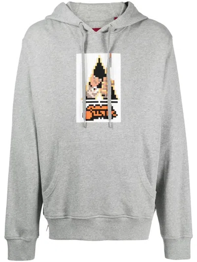 Mostly Heard Rarely Seen 8-bit Clock Is Working Graphic-print Cotton Hoodie In Grey