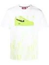 Mostly Heard Rarely Seen 8-bit Dip-dye Volt Sneaker-print T-shirt In White
