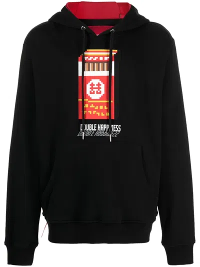 Mostly Heard Rarely Seen 8-bit Double Happiness Cotton Hoodie In Black