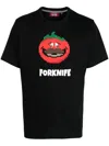Mostly Heard Rarely Seen 8-bit Forknife T-shirt In Black