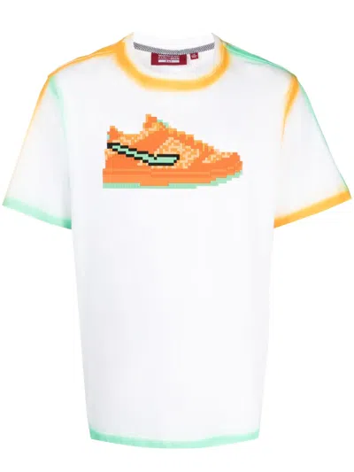 Mostly Heard Rarely Seen 8-bit Orange Furry Cotton T-shirt In Multicolour