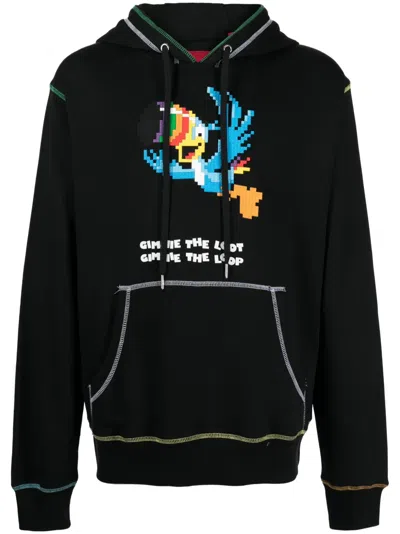 Mostly Heard Rarely Seen 8-bit Give Me The Loop Graphic-print Cotton Hoodie In Black