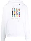 Mostly Heard Rarely Seen 8-bit Graphic-print Cotton Hoodie In White