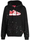 Mostly Heard Rarely Seen 8-bit Graphic-print Paint-splattered Hoodie In Black