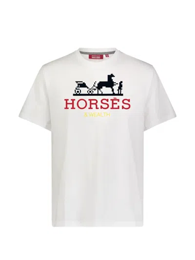 Mostly Heard Rarely Seen 8-bit Horses Graphic T-shirt In White
