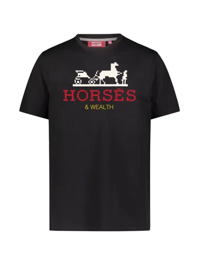 Mostly Heard Rarely Seen 8-bit Horses Wealth Graphic T-shirt In Black