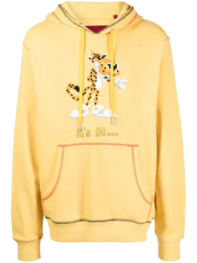 Mostly Heard Rarely Seen 8-bit It's Lit Graphic-print Cotton Hoodie In Yellow
