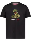 Mostly Heard Rarely Seen 8-bit Lucky Af Cotton T-shirt In Black