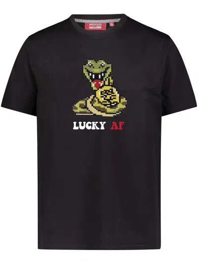 Mostly Heard Rarely Seen 8-bit Lucky Af Cotton T-shirt In Black