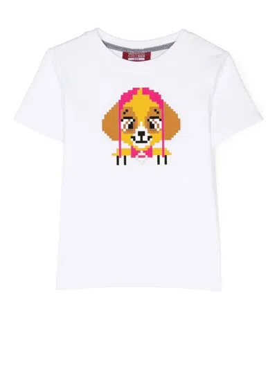 Mostly Heard Rarely Seen 8-bit Kids' Mini Girl Puppy T-shirt In Weiss