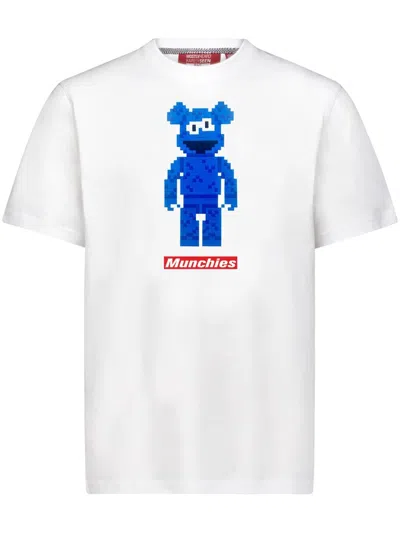 Mostly Heard Rarely Seen 8-bit Munchies 8-bit Appliqué Cotton T-shirt In 白色