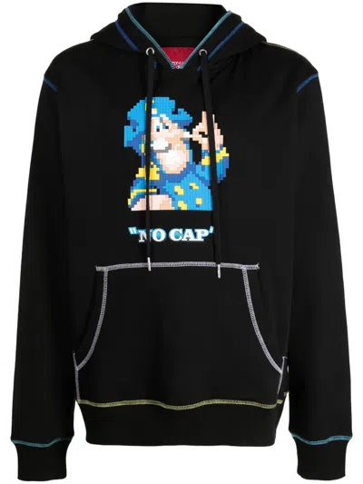Mostly Heard Rarely Seen 8-bit No Cap Graphic-print Cotton Hoodie In Black
