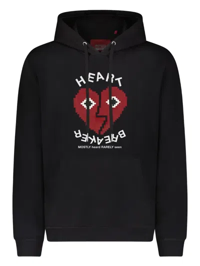 Mostly Heard Rarely Seen 8-bit Pixel-heart Hoodie In Black
