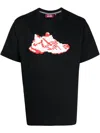Mostly Heard Rarely Seen 8-bit Red Runner Cotton T-shirt In Black