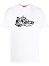 Mostly Heard Rarely Seen 8-bit Black Runner Cotton T-shirt In White