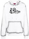 Mostly Heard Rarely Seen 8-bit Black Runner Graphic-print Cotton Hoodie In White