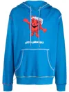 Mostly Heard Rarely Seen 8-bit Sitting Sideways Graphic-print Cotton Hoodie In Blue