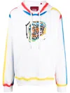 Mostly Heard Rarely Seen 8-bit Skull Blowing Graphic-print Cotton Hoodie In White