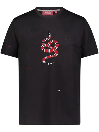 Mostly Heard Rarely Seen 8-bit Snake Years Cotton T-shirt In Black