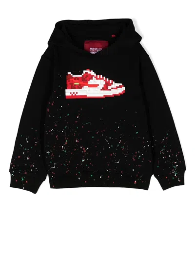 Mostly Heard Rarely Seen 8-bit Kids' Sneaker-print Graphic Hoodie In Schwarz