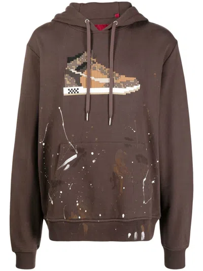 Mostly Heard Rarely Seen 8-bit Hoodie Mit Sneaker-print In Brown