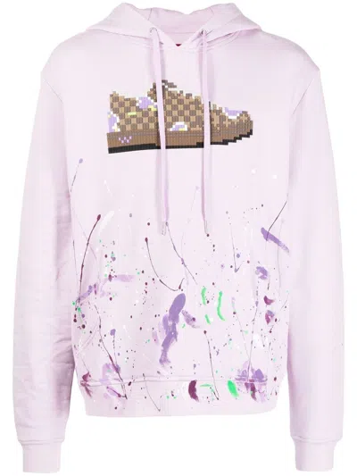 Mostly Heard Rarely Seen 8-bit Hoodie Mit Sneaker-print In Purple