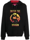 Mostly Heard Rarely Seen 8-bit Text-print Cotton Hoodie In Black