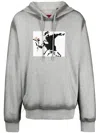 Mostly Heard Rarely Seen 8-bit Throwing The Bouquet Graphic-print Cotton Hoodie In Grey