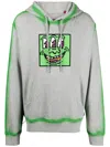Mostly Heard Rarely Seen 8-bit Triple The Eyes Graphic-print Cotton Hoodie In Grey