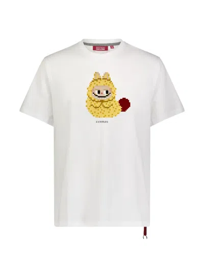 Mostly Heard Rarely Seen 8-bit Pixelated Graphic Ring T-shirt In White