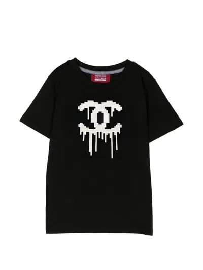 Mostly Heard Rarely Seen 8-bit Kids' Pixelated-graphic T-shirt In Black