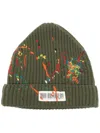Mostly Heard Rarely Seen Beanie Mit Barcode-detail In Green
