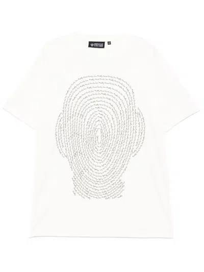 Mostly Heard Rarely Seen Branded Finger Print T-shirt In White