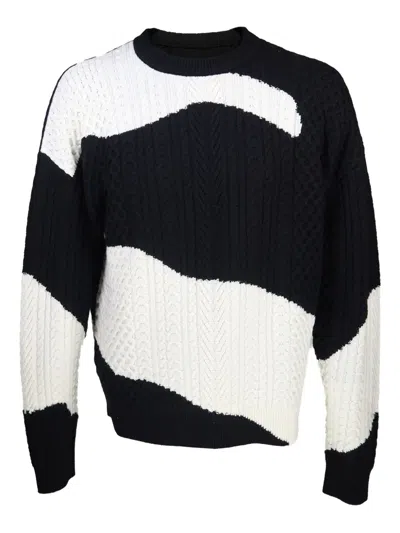 Mostly Heard Rarely Seen Cable Knit Sweater In Black