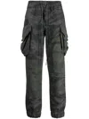 Mostly Heard Rarely Seen Camouflage-pattern Panelled Cargo Trousers In Green
