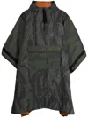 Mostly Heard Rarely Seen Camouflage-pattern Quilted Hooded Poncho In Green