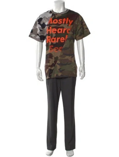 Pre-owned Mostly Heard Rarely Seen Camouflage Print Crew Neck T-shirt W/ Tags In Green