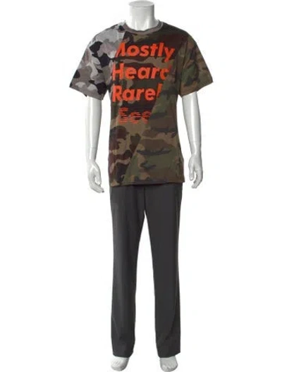 Pre-owned Mostly Heard Rarely Seen Camouflage Print Crew Neck T-shirt W/ Tags In Green